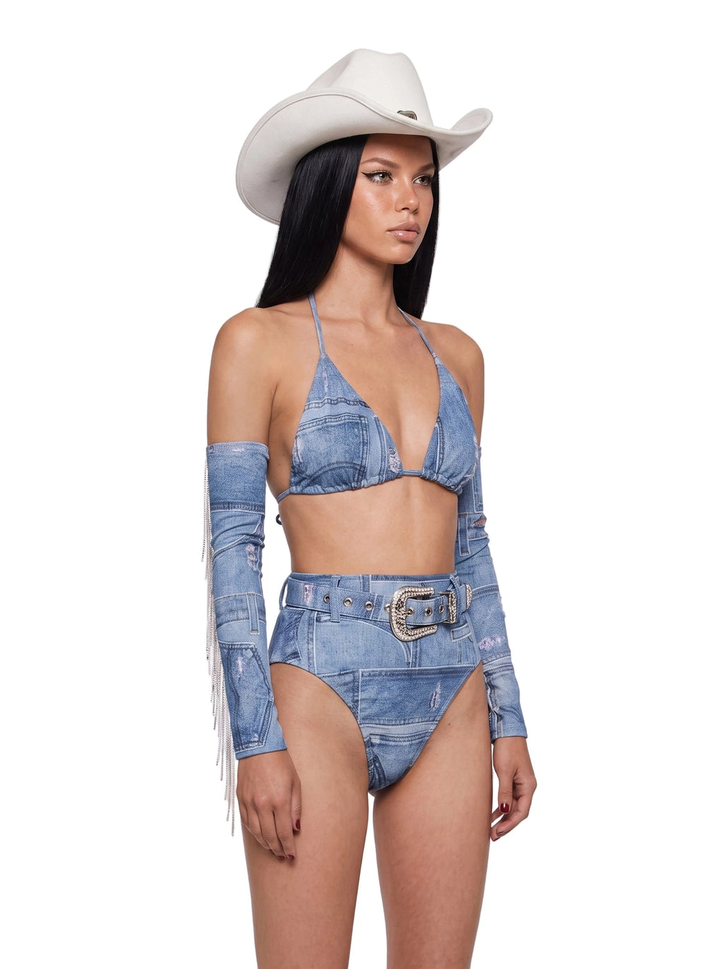 Denim Cowgirl Costume Set - Blue