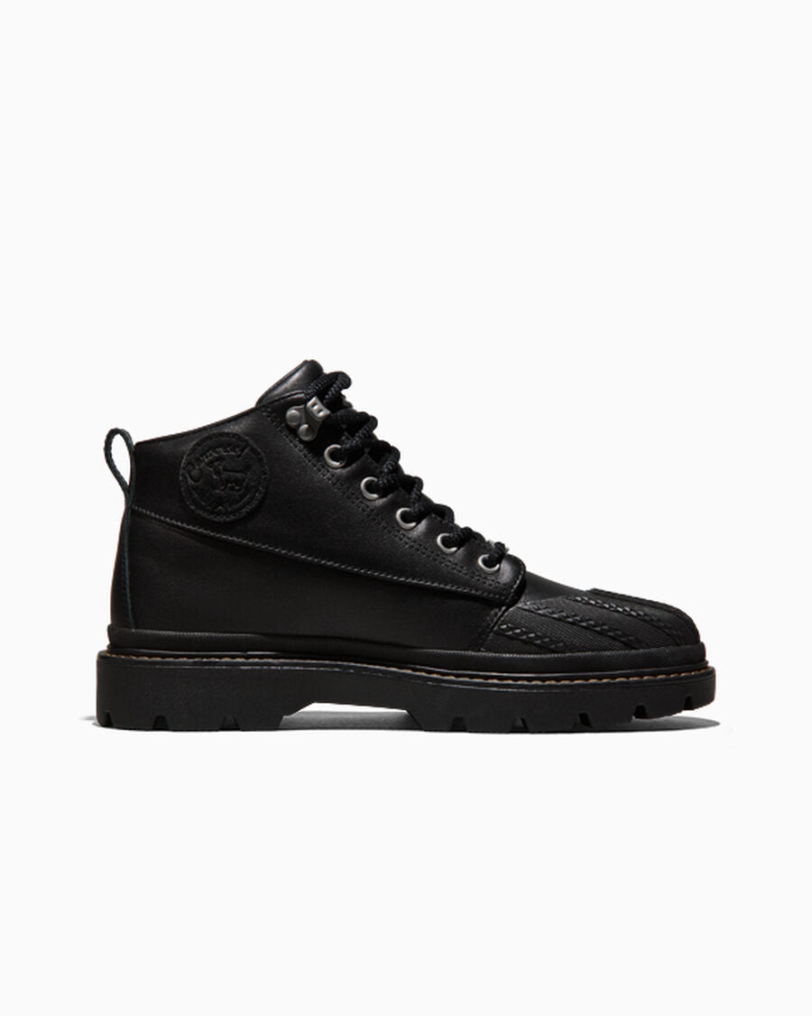 Unisex Leather Lug Sole High Top Boot