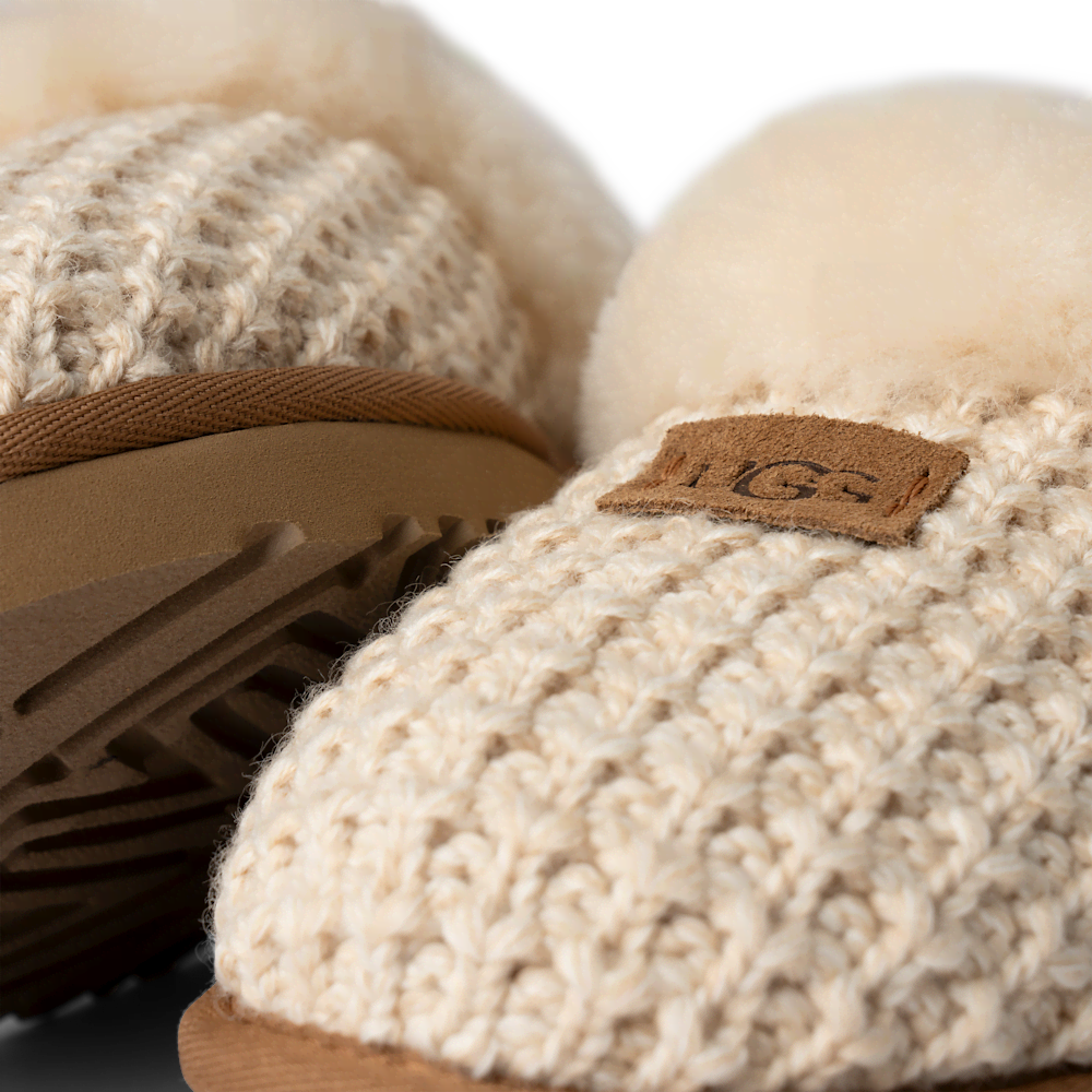 Women's Knit Sheepskin Slipper - Charcoal