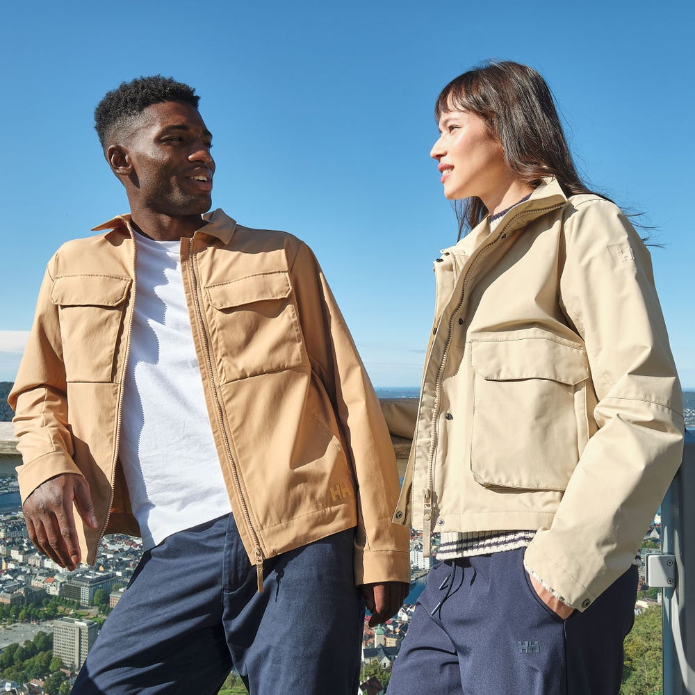 Women's Cropped Utility Rain Jacket - Cream