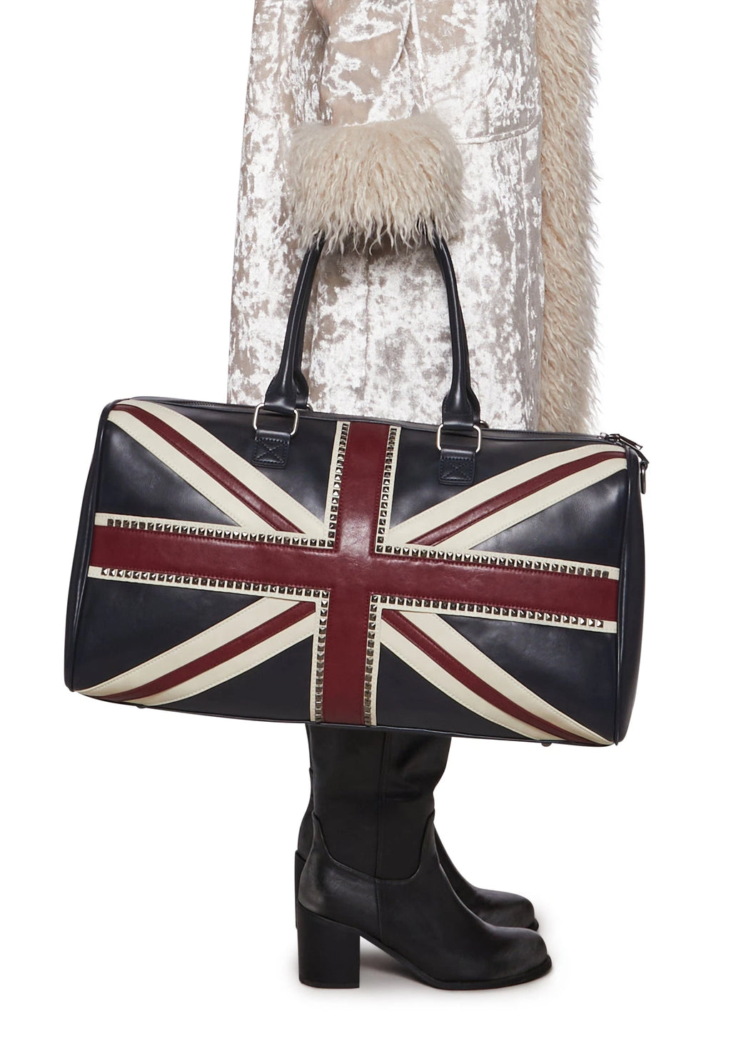 Studded Flag Panel Weekender Bag - Multi