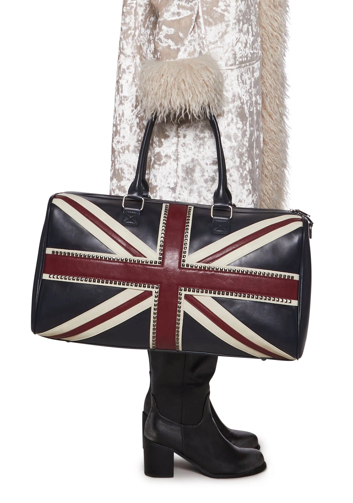 Studded Flag Panel Weekender Bag - Multi