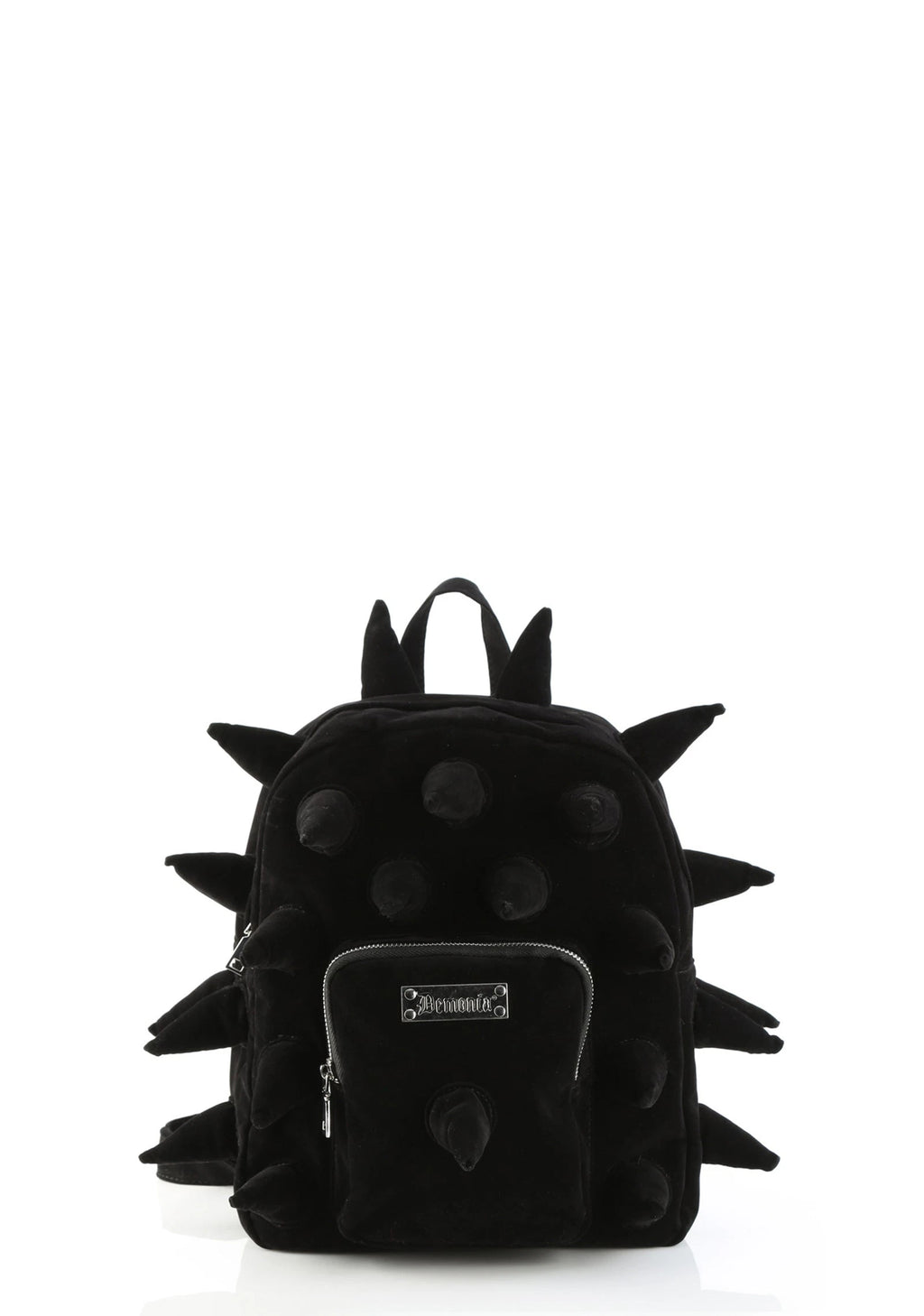 Velvet Spiked Mini Backpack - Black