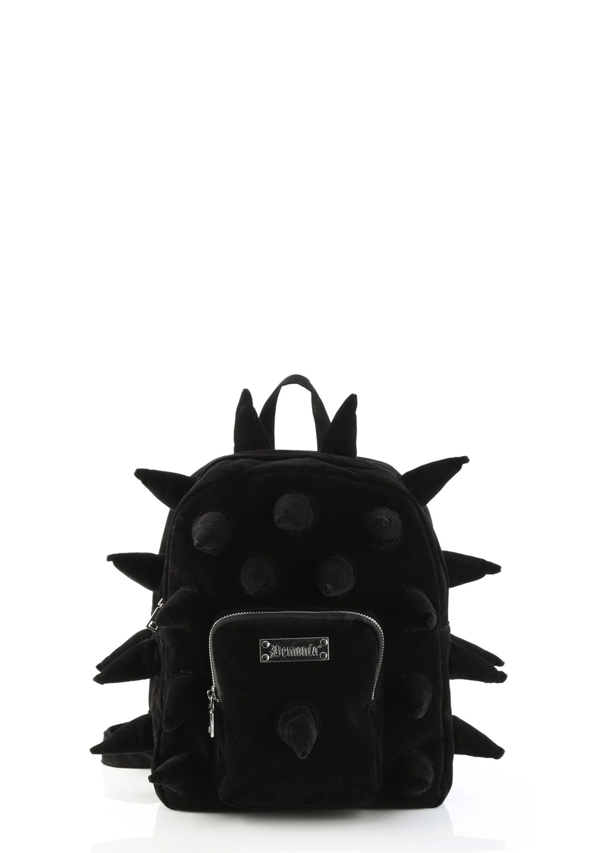 Velvet Spiked Mini Backpack - Black