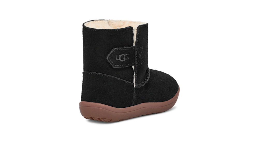 Toddler Suede Hook-And-Loop Boots - Black
