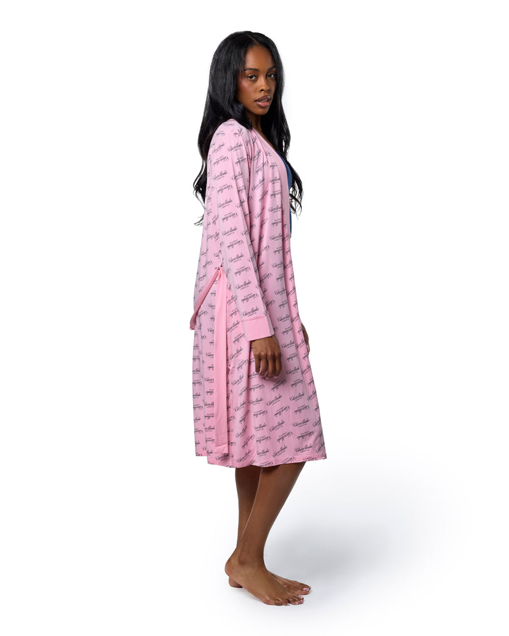 Rayon Blend Kimono Robe - Light Pink