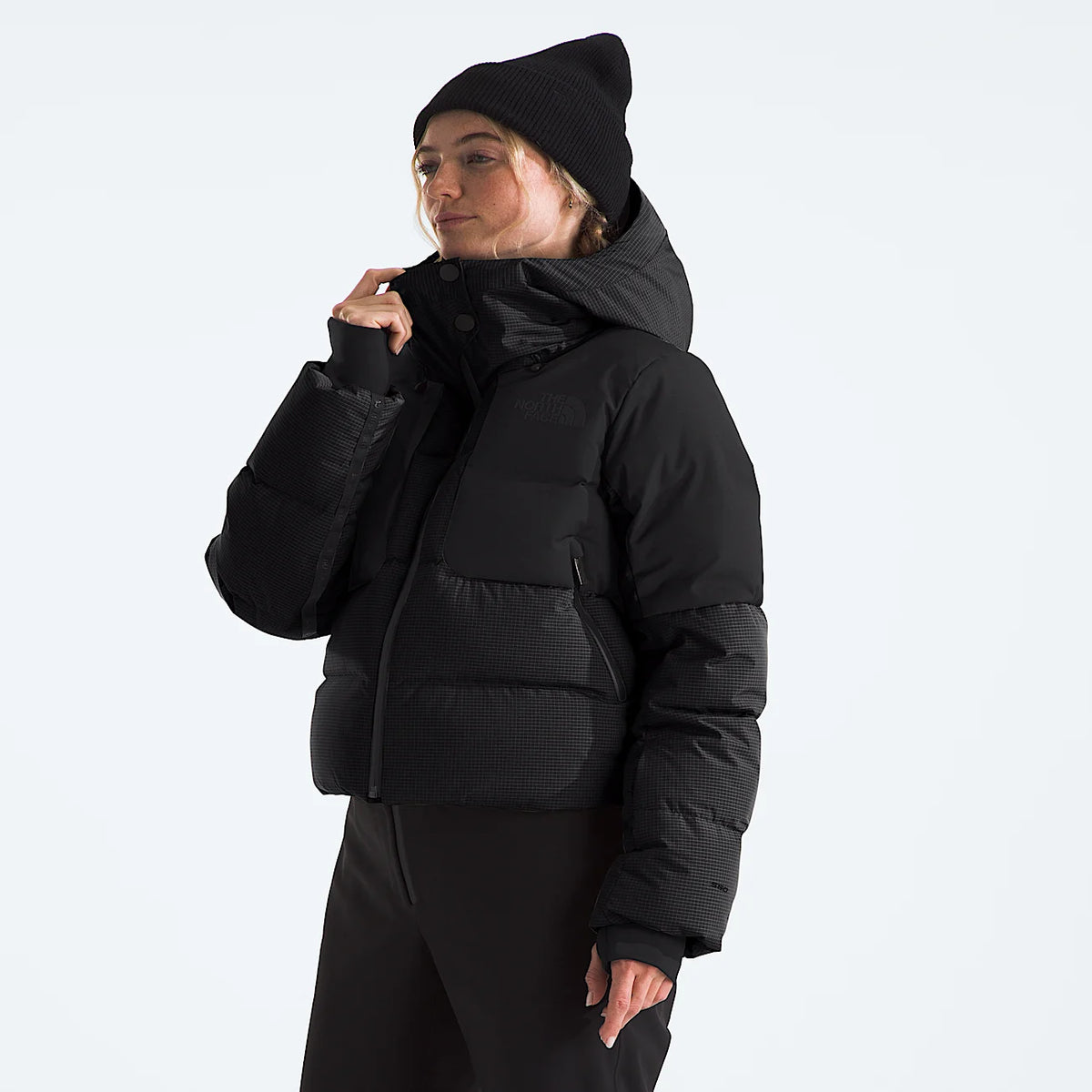 Women's Cropped Down Jacket - Black