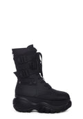 Pocket Detail Platform Combat Boots - Black