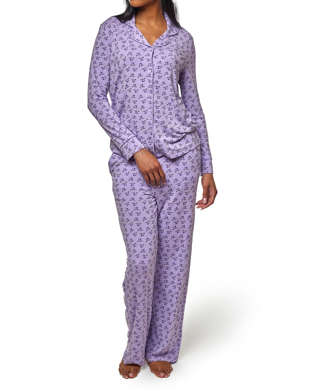 Button-Down Pajama Set - Purple