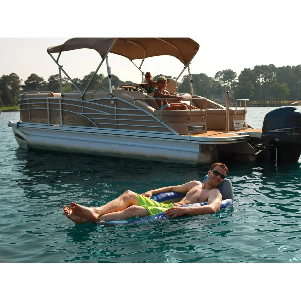 Kelsyus Floating Pool Lounger Inflatable Chair With Cup Holder Blue 2 Pack - 80014