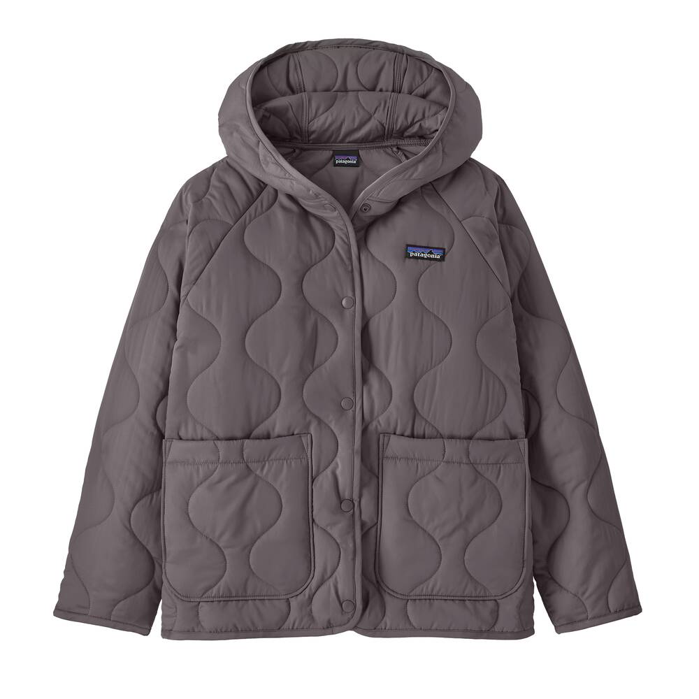 Kids' Quilted Insulated Hooded Jacket - Gray