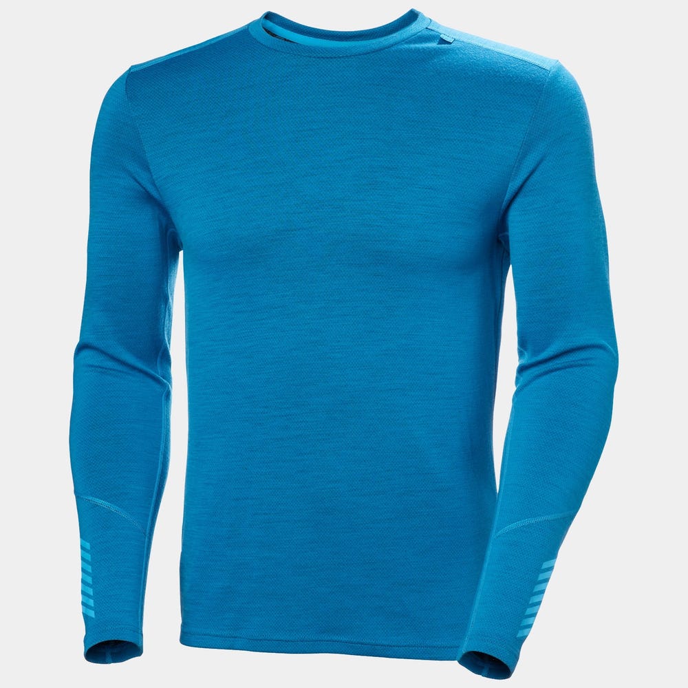 Men's Merino Wool Base Layer Top - Blue