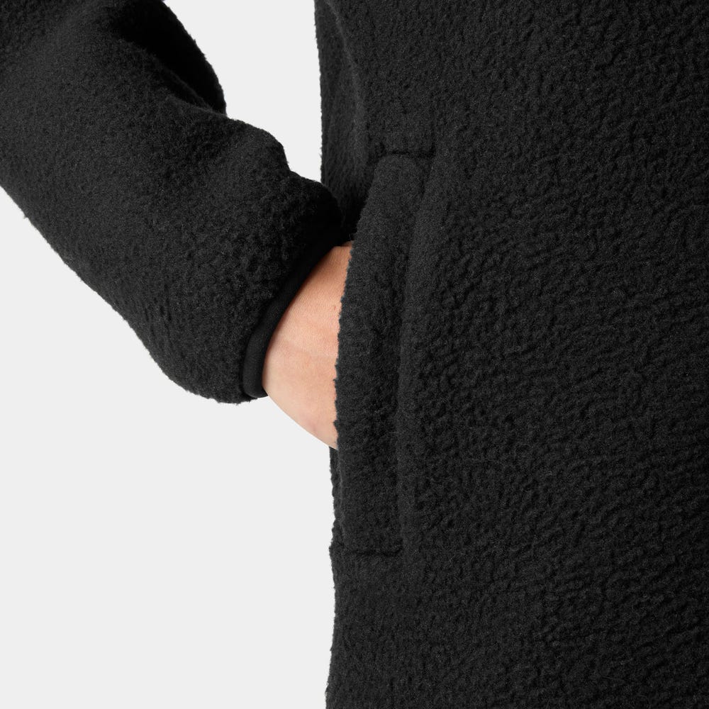 Women's Hooded Pile Fleece Jacket - Purple