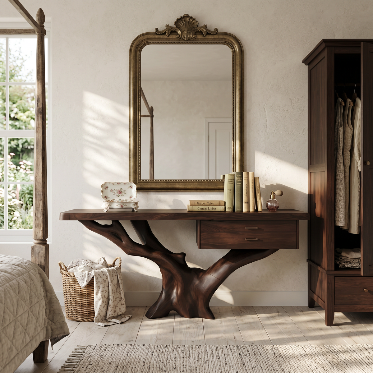 Mid Century Wooden Console Table
