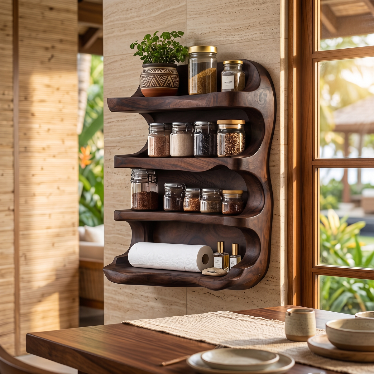 Rustic Style Handmade Spice Holder For Kitchen Furniture