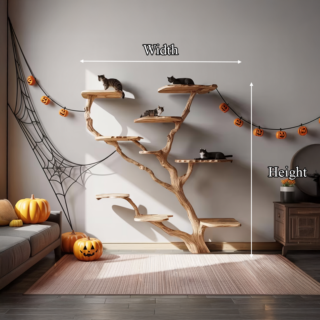 Rustic Wall Mounted Cat Tree