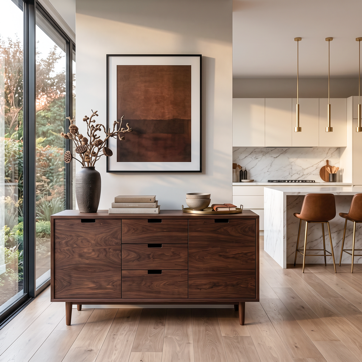 Contemporary Wooden Sideboard For Modern Living Room