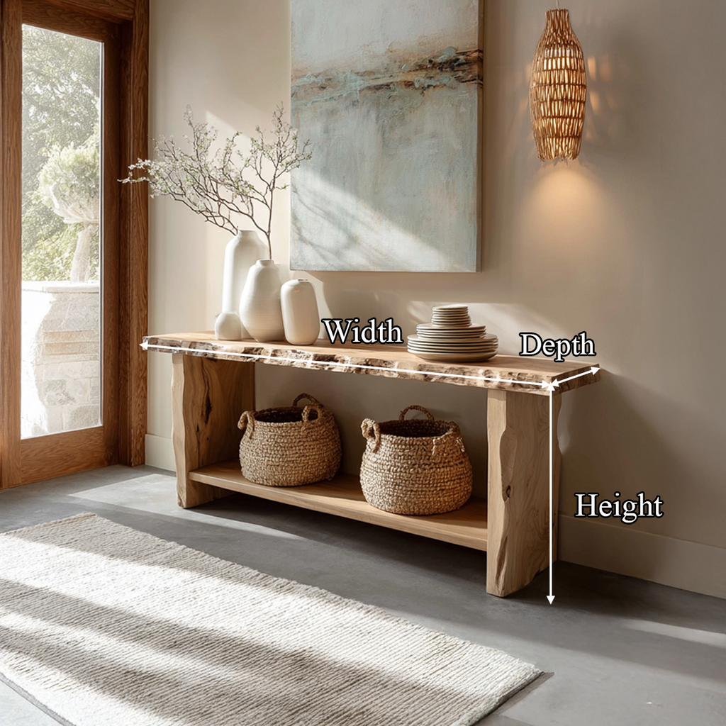Rustic Live Edge Console Table