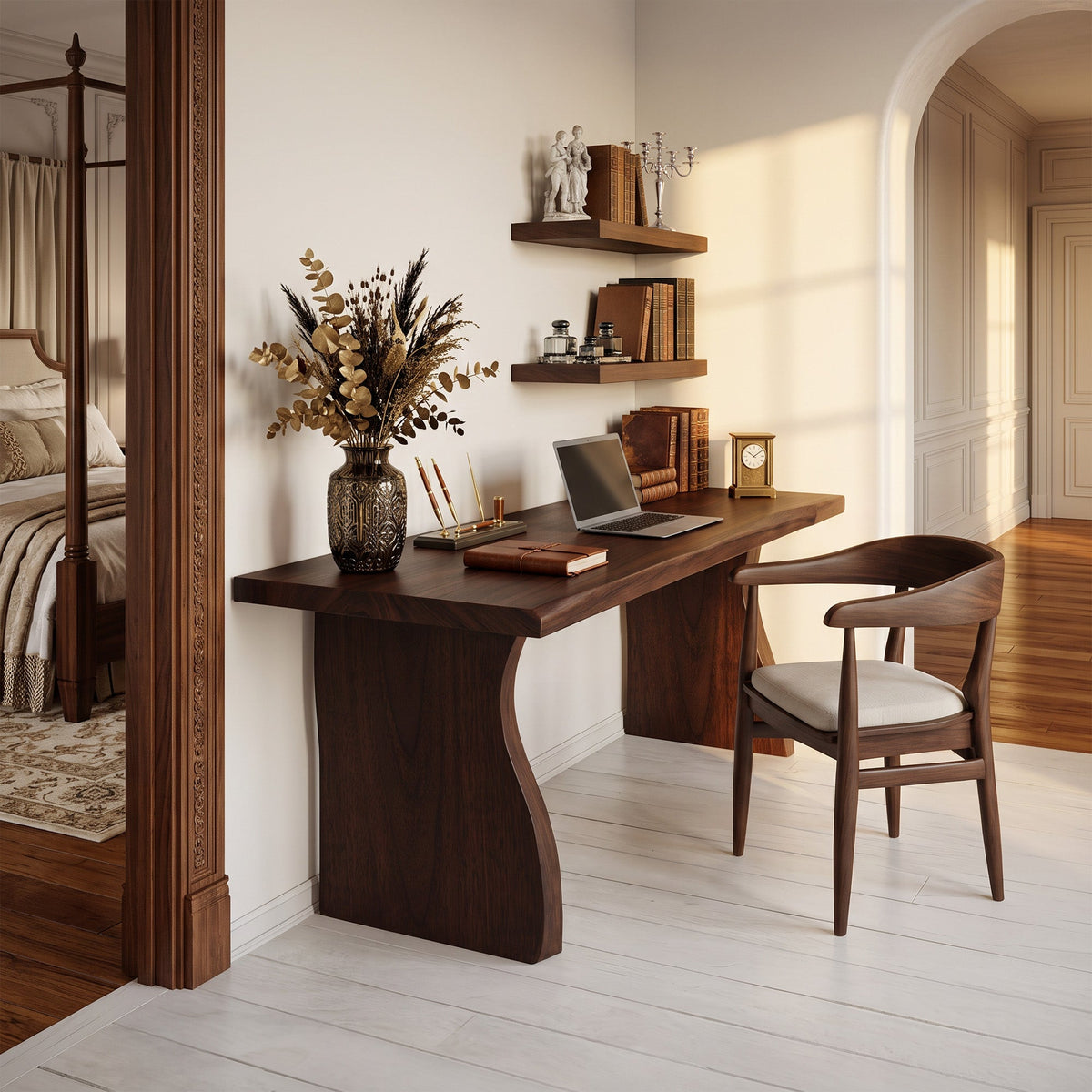 Handcrafted Solid Wood Desk For Reading And Work Area
