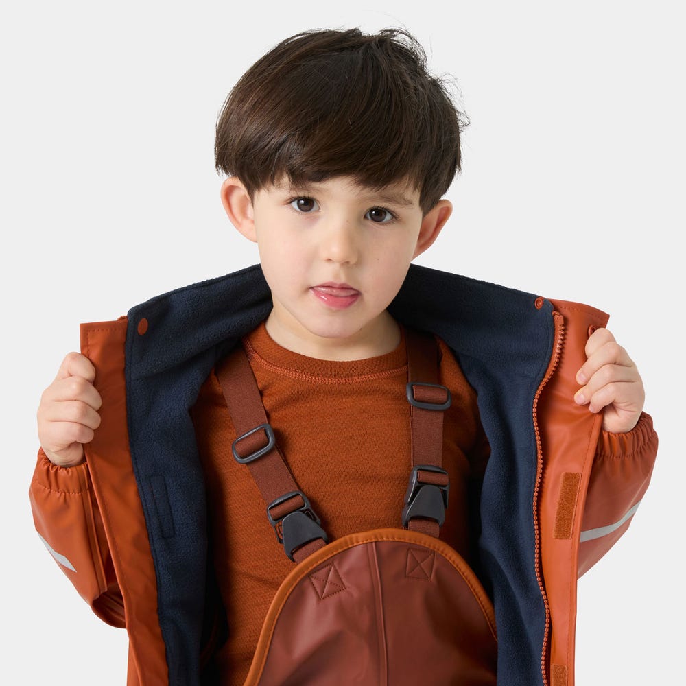 Kids' Fleece-Lined Rain Set - Cranberry