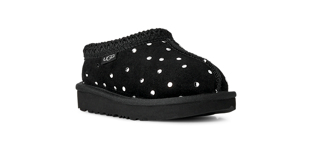 Toddler Metallic Dot Suede Mule - Black