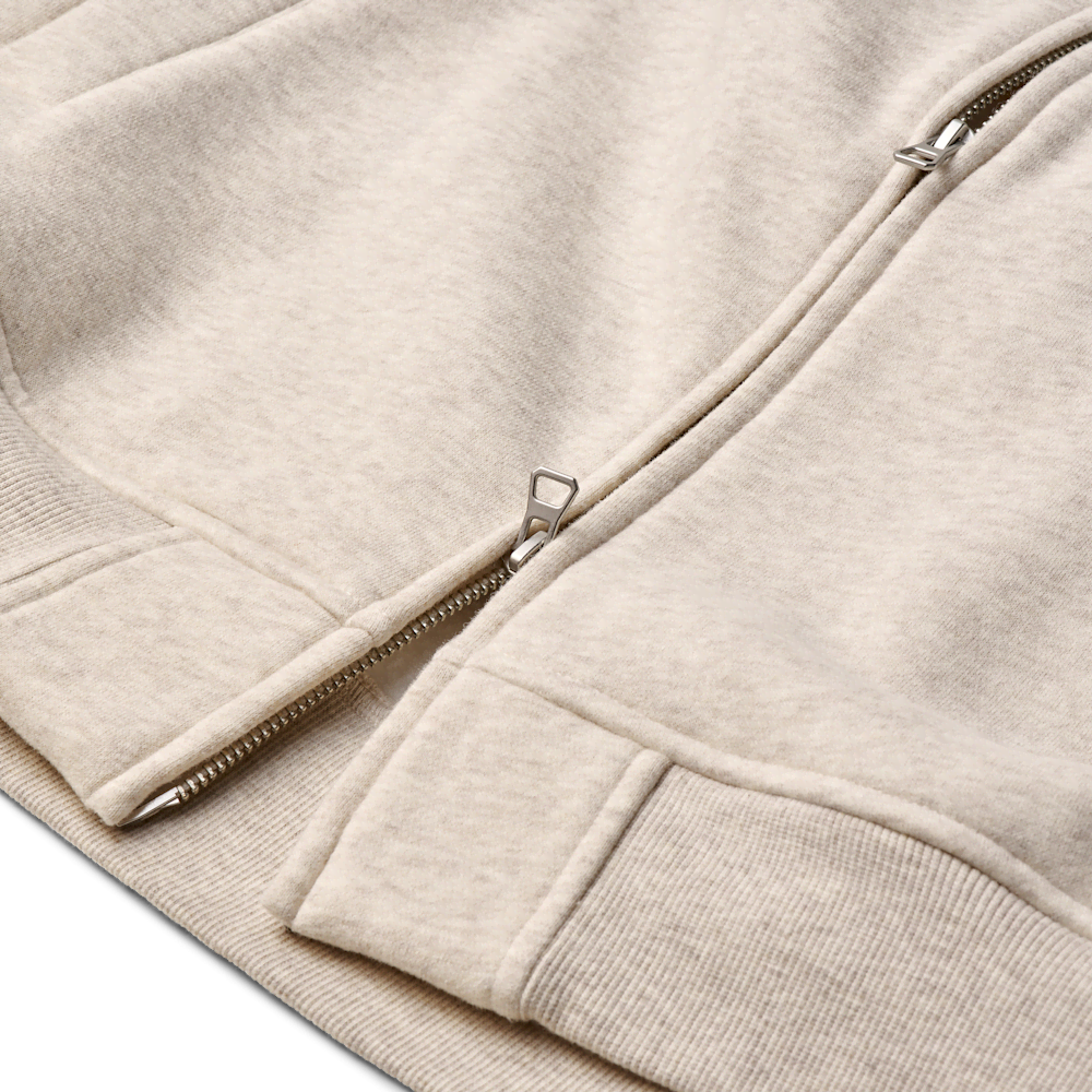 Men's Oversized Full-Zip Hooded Sweatshirt - Brown