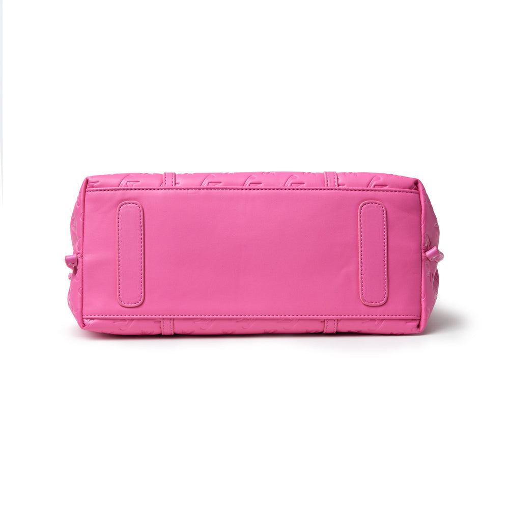 Vegan Leather Laptop Tote - Hot Pink