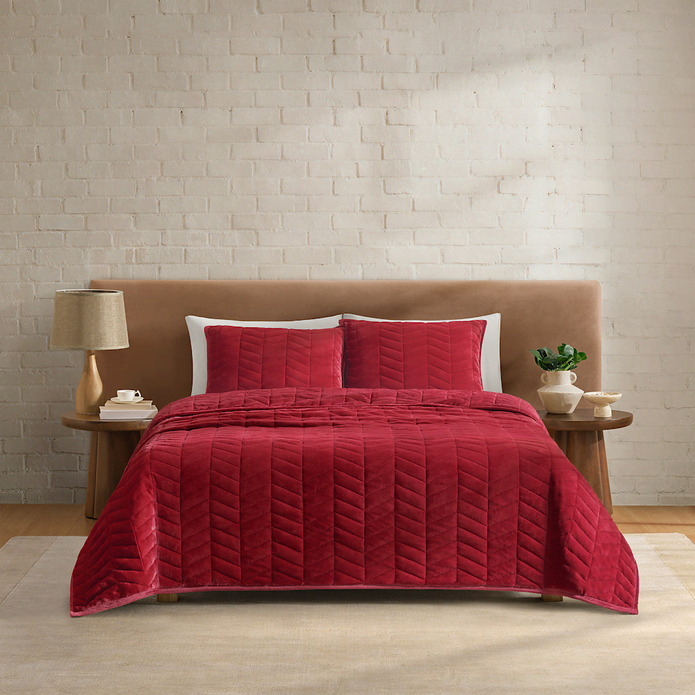 Twin/Twin XL Chevron Quilt Set - Navy