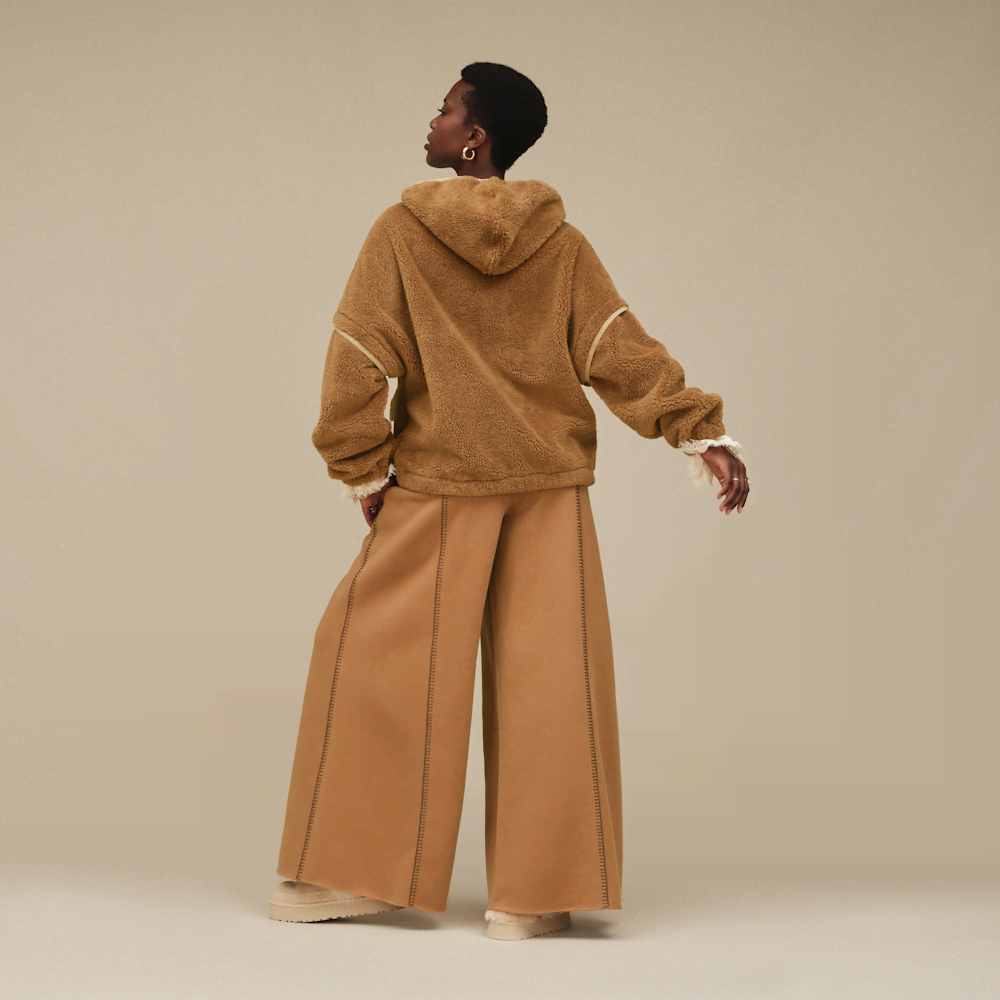 Women's Plush Fleece Zip Hoodie - Chestnut
