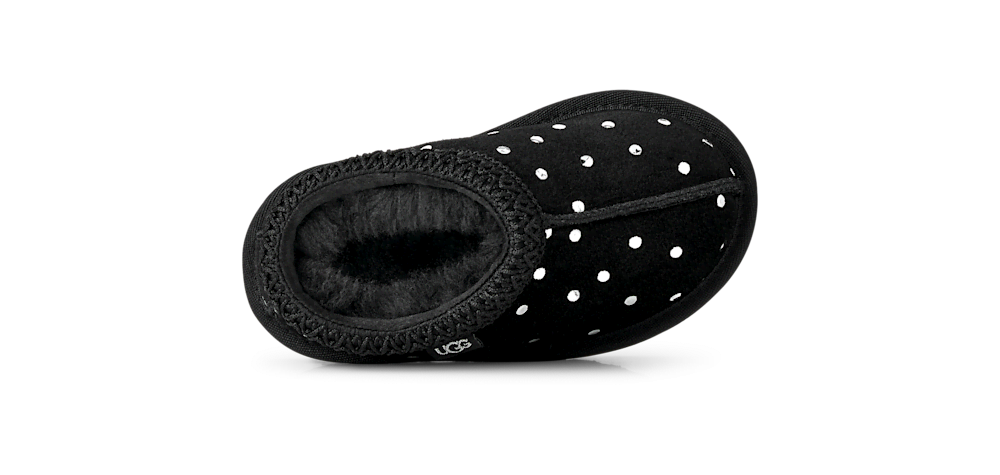Toddler Metallic Dot Suede Mule - Black