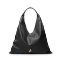 Oversized Pebbled Shoulder Bag - Black