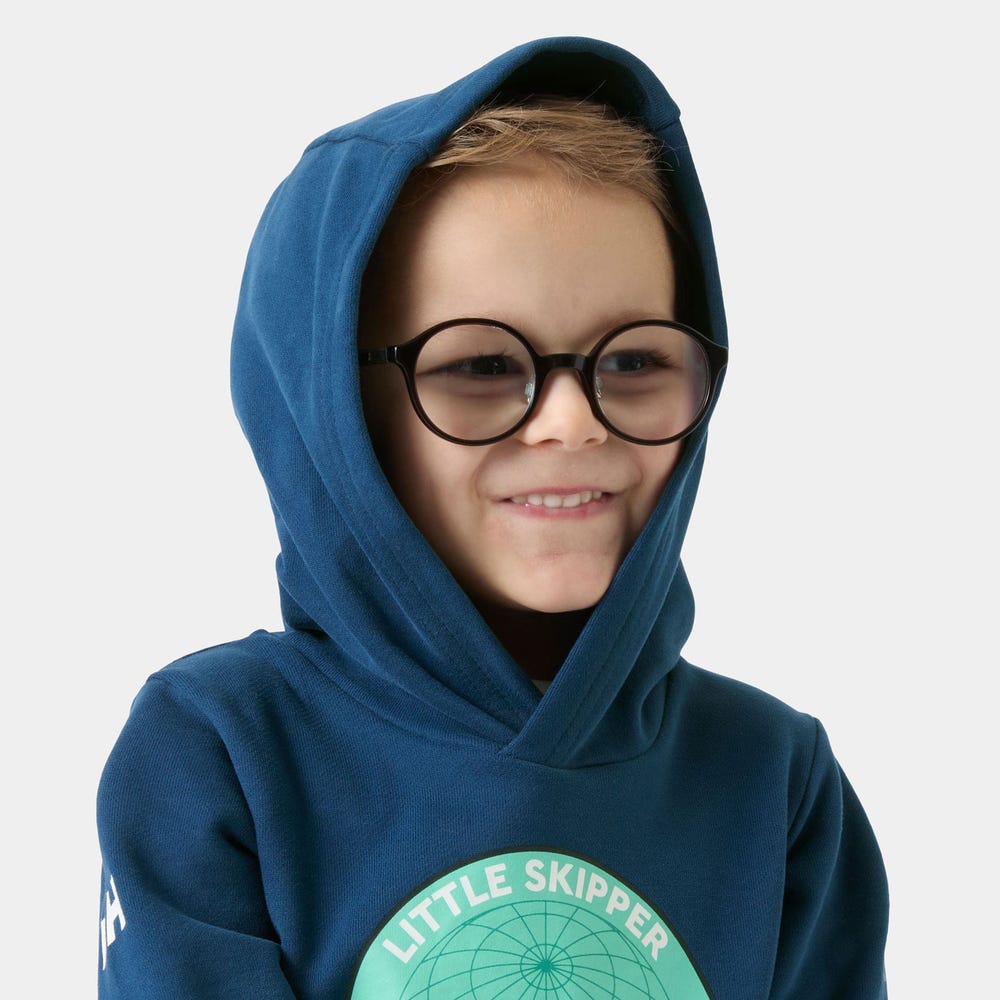 Kids' Organic Cotton Graphic Hoodie - Blue