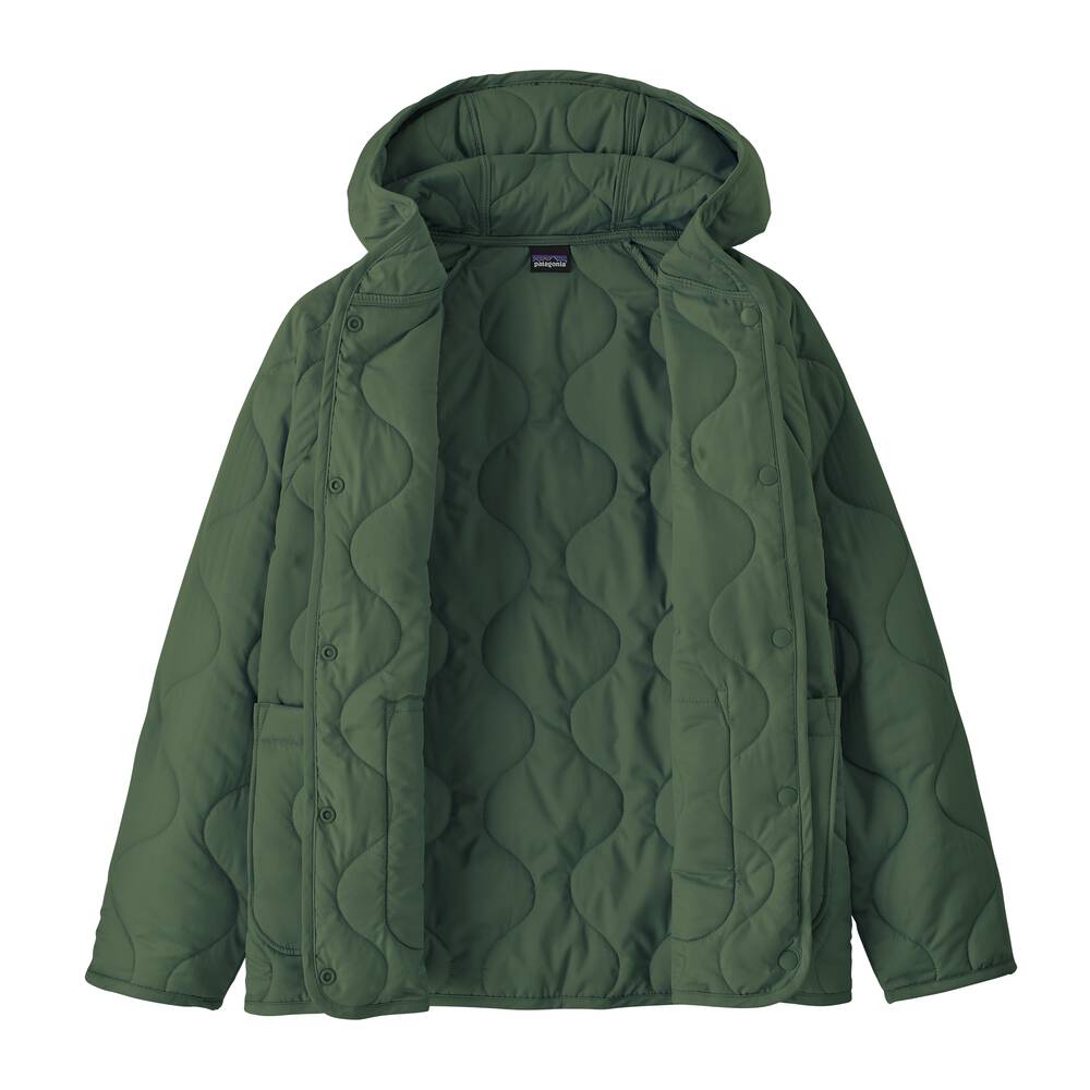 Kids' Quilted Insulated Hooded Jacket - Gray