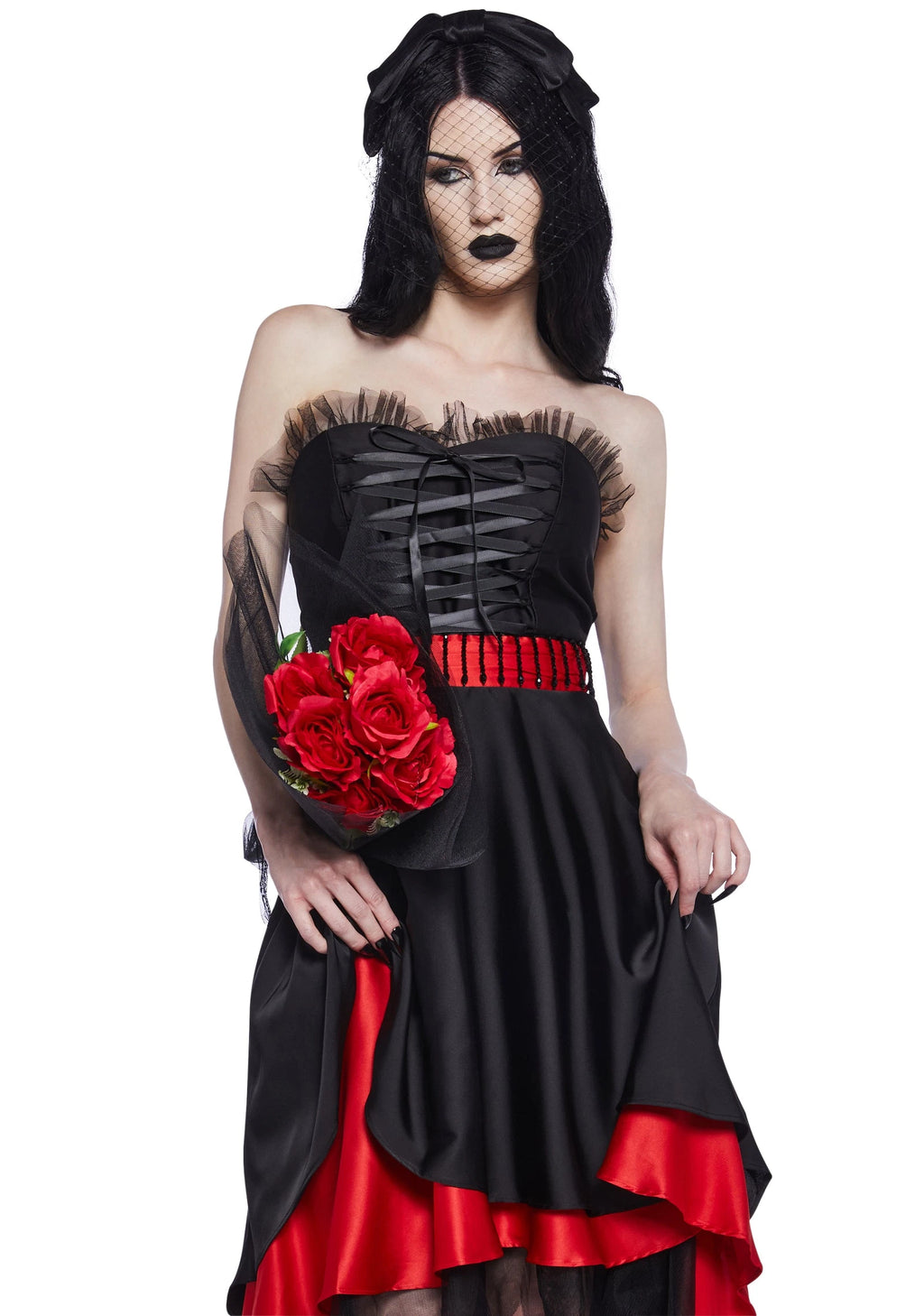 Gothic Bride Costume Set - Black