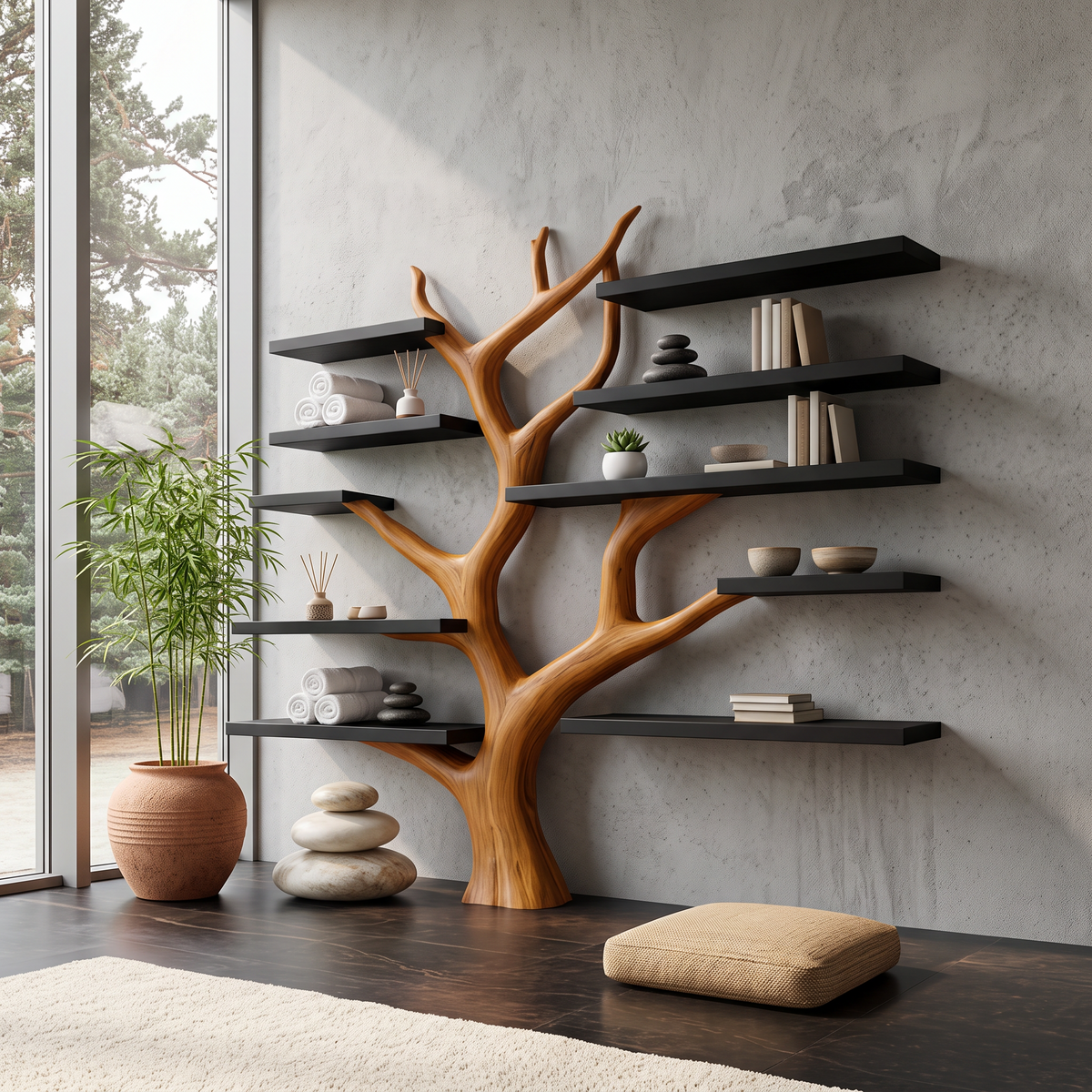 Rustic Tree Bookshelf