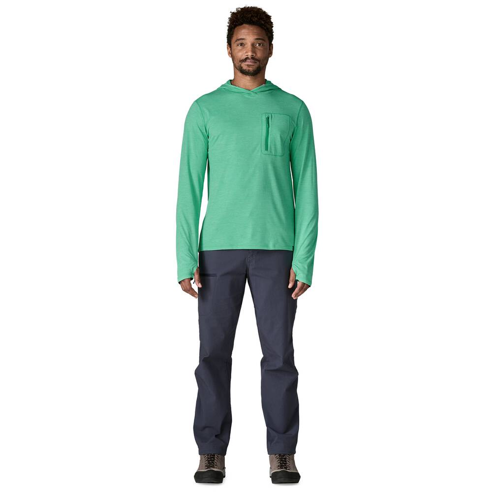 Men's UPF 40+ Sun Hooded Shirt - Aqua