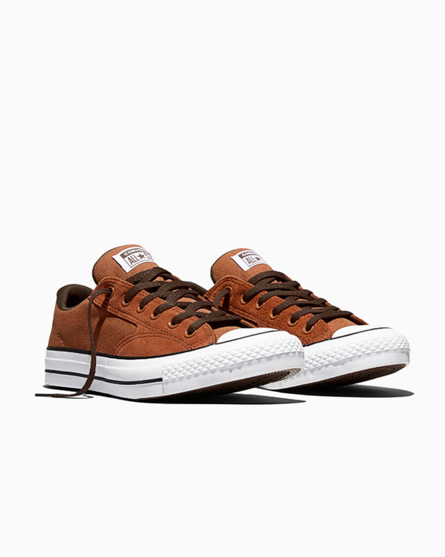 Canvas And Suede Padded Low Top Sneaker - Unearthed Brown/Fresh Brew Brown/White