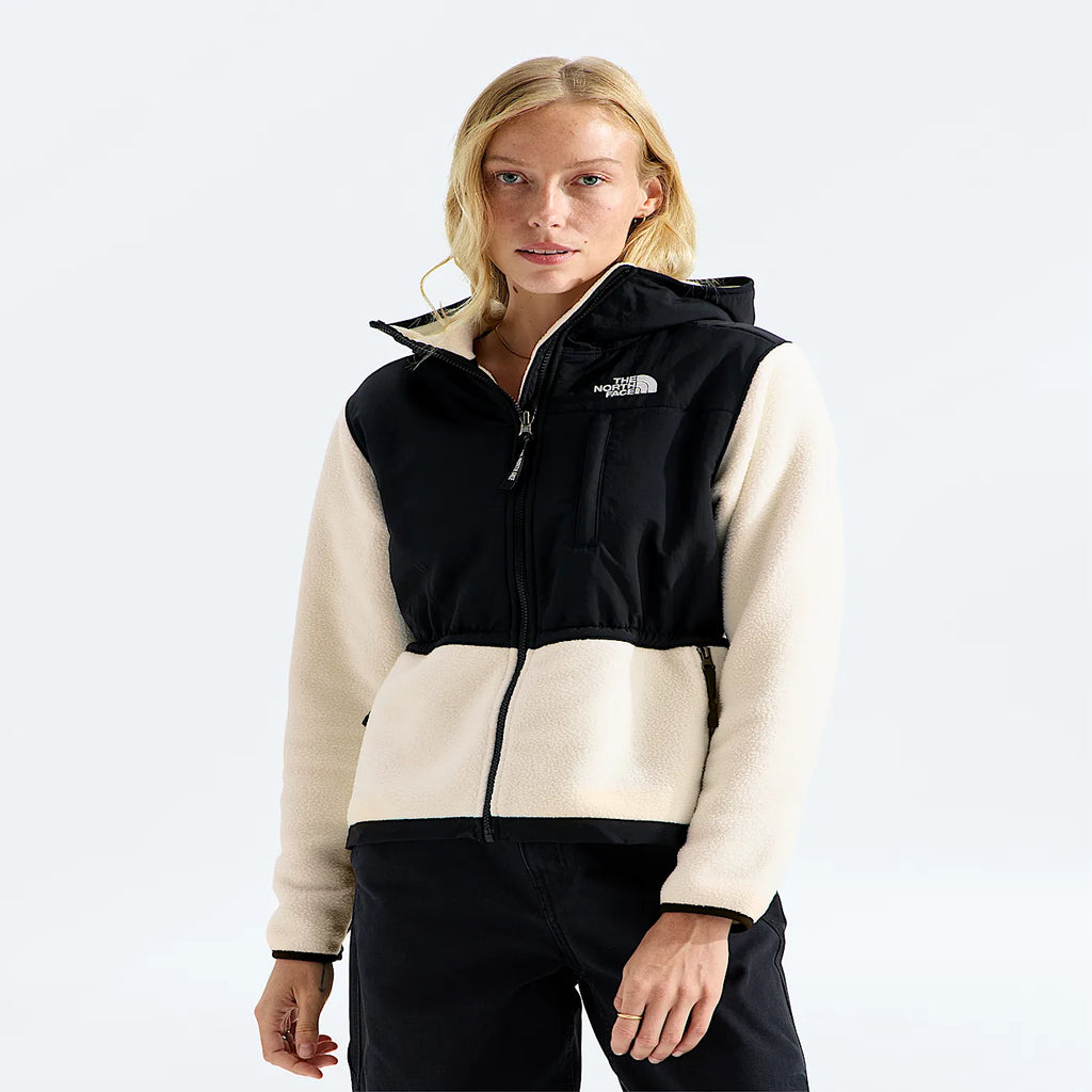 Women's Full-Zip Fleece Hoodie - White/Black