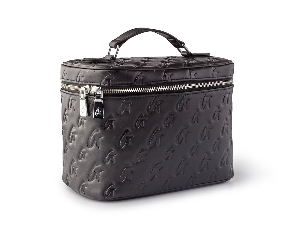 Large Vegan Leather Toiletry Bag - Black