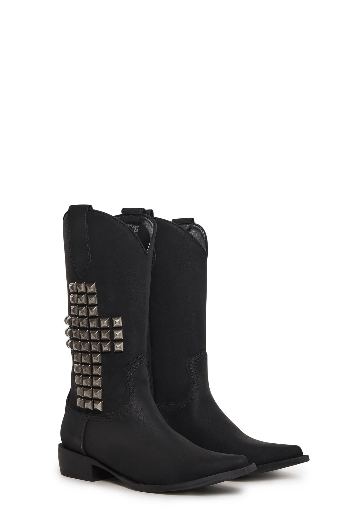 Studded Western Boots - Black