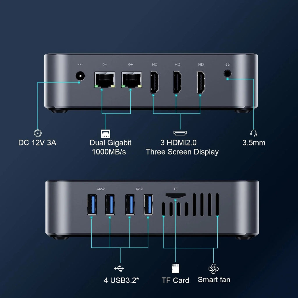 DreamQuest Mini Desktop Computer Windows 11 Pro, 12th Gen Intel N95, 16GB RAM, 512GB SSD