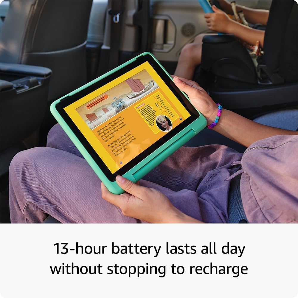Amazon Fire HD 10 Kids Pro Tablet, Ages 6-12, 10.1 in HD Screen, 32 GB, Happy Day