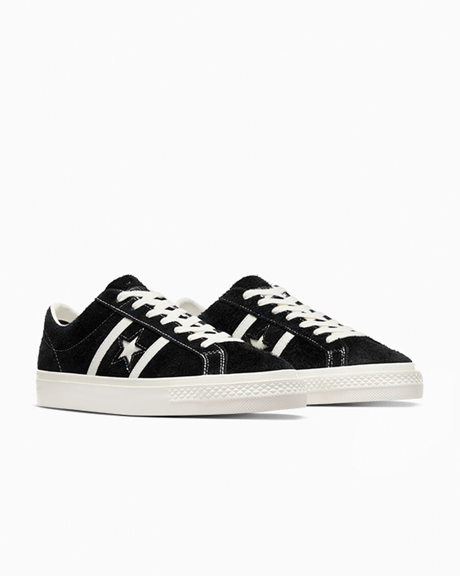 Unisex Suede Low Top Skate Shoe - Black - Black/Egret/Egret