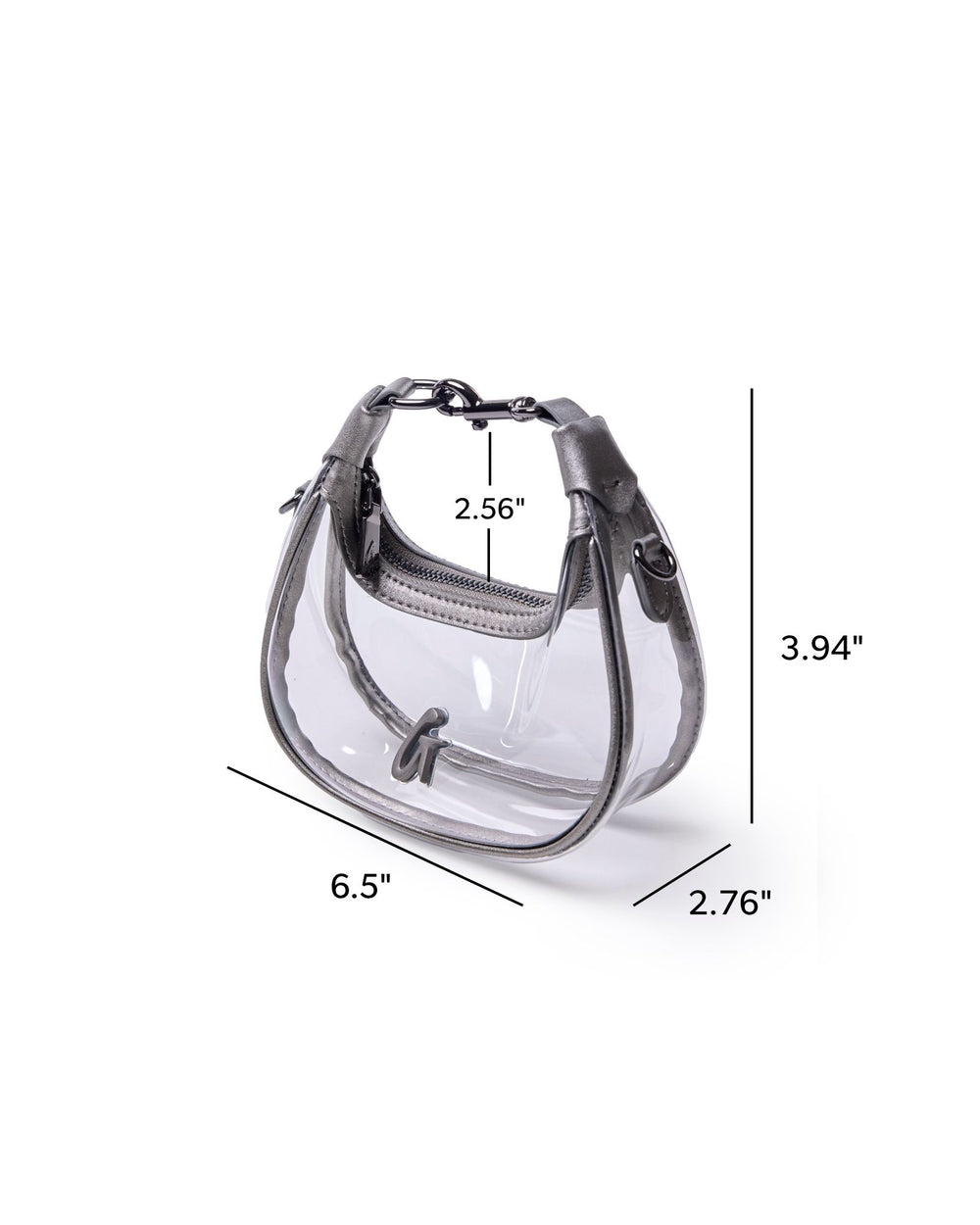 Clear PVC Mini Hobo Bag - Platinum