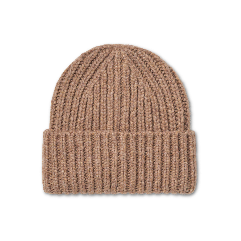 Kids' Chunky Rib Knit Beanie - Camel