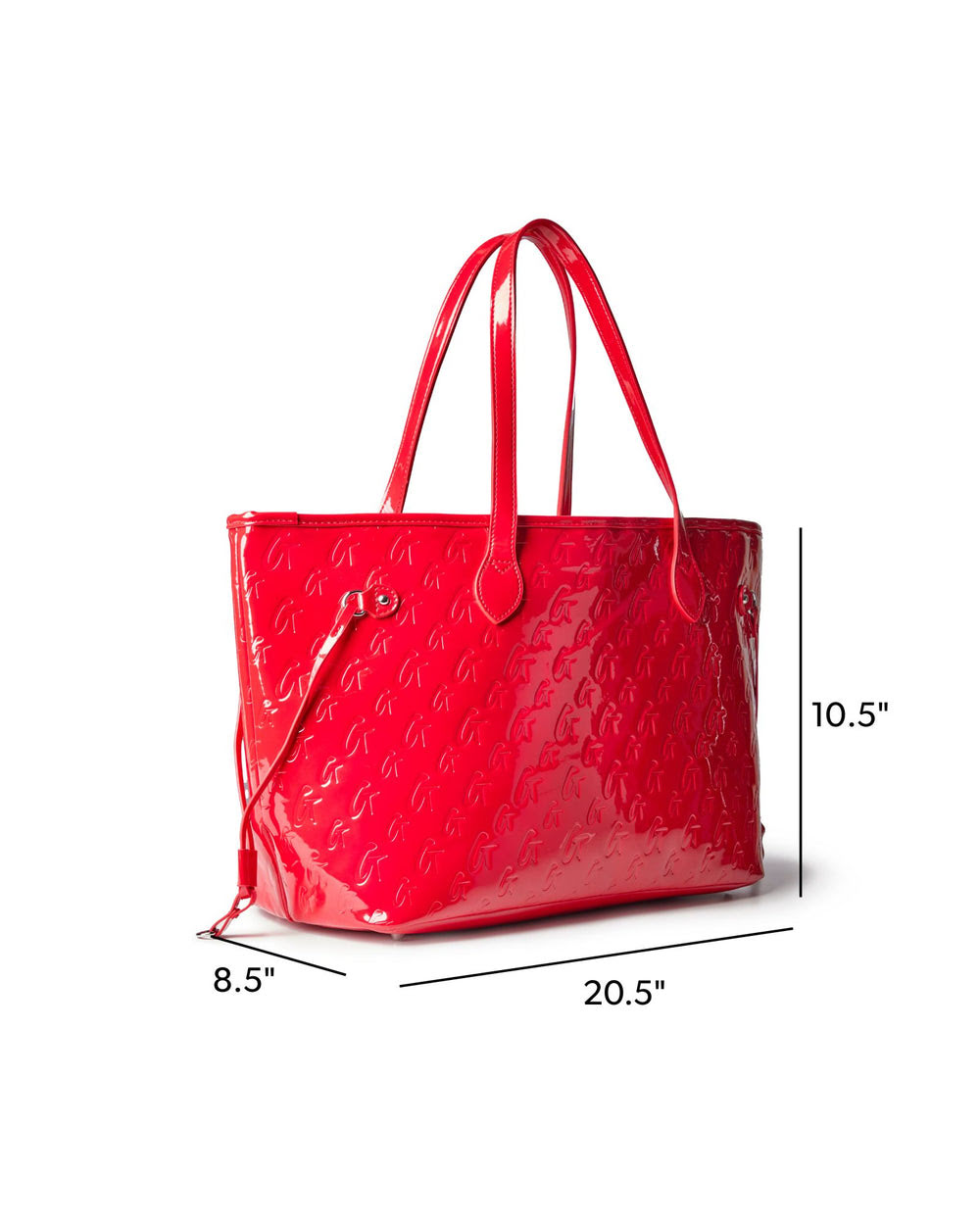 Mirrored Vegan Leather Tote - Red