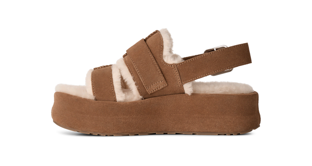 Women's Suede Platform Sandal - Mustard