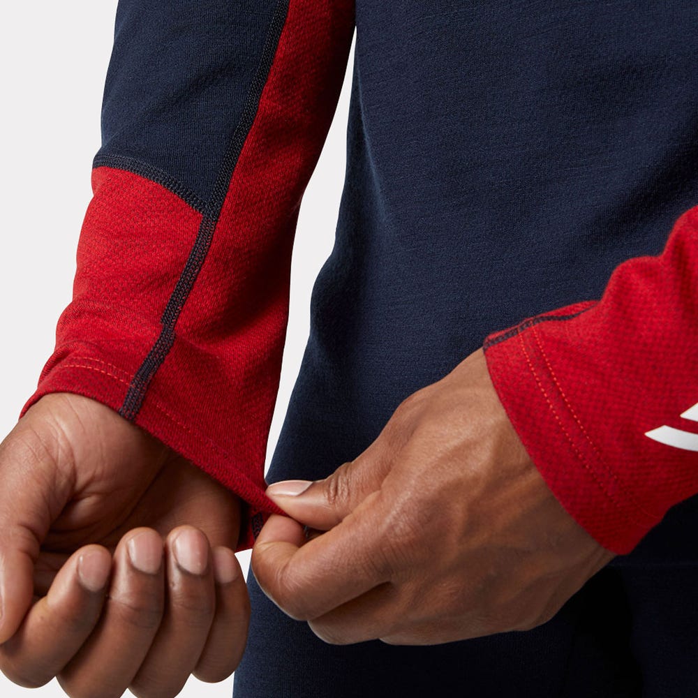 Men's Merino Wool Base Layer Top - Blue