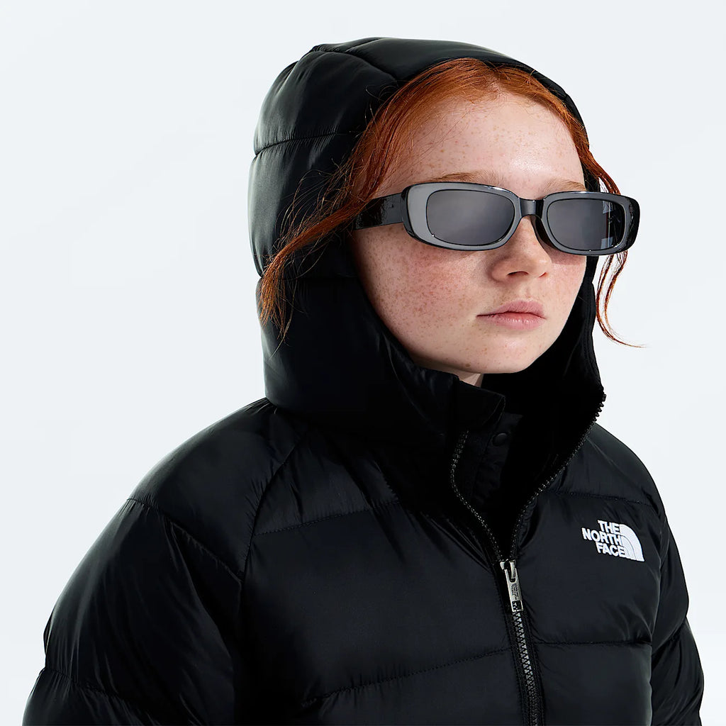 Kids' Down Hooded Parka - Black