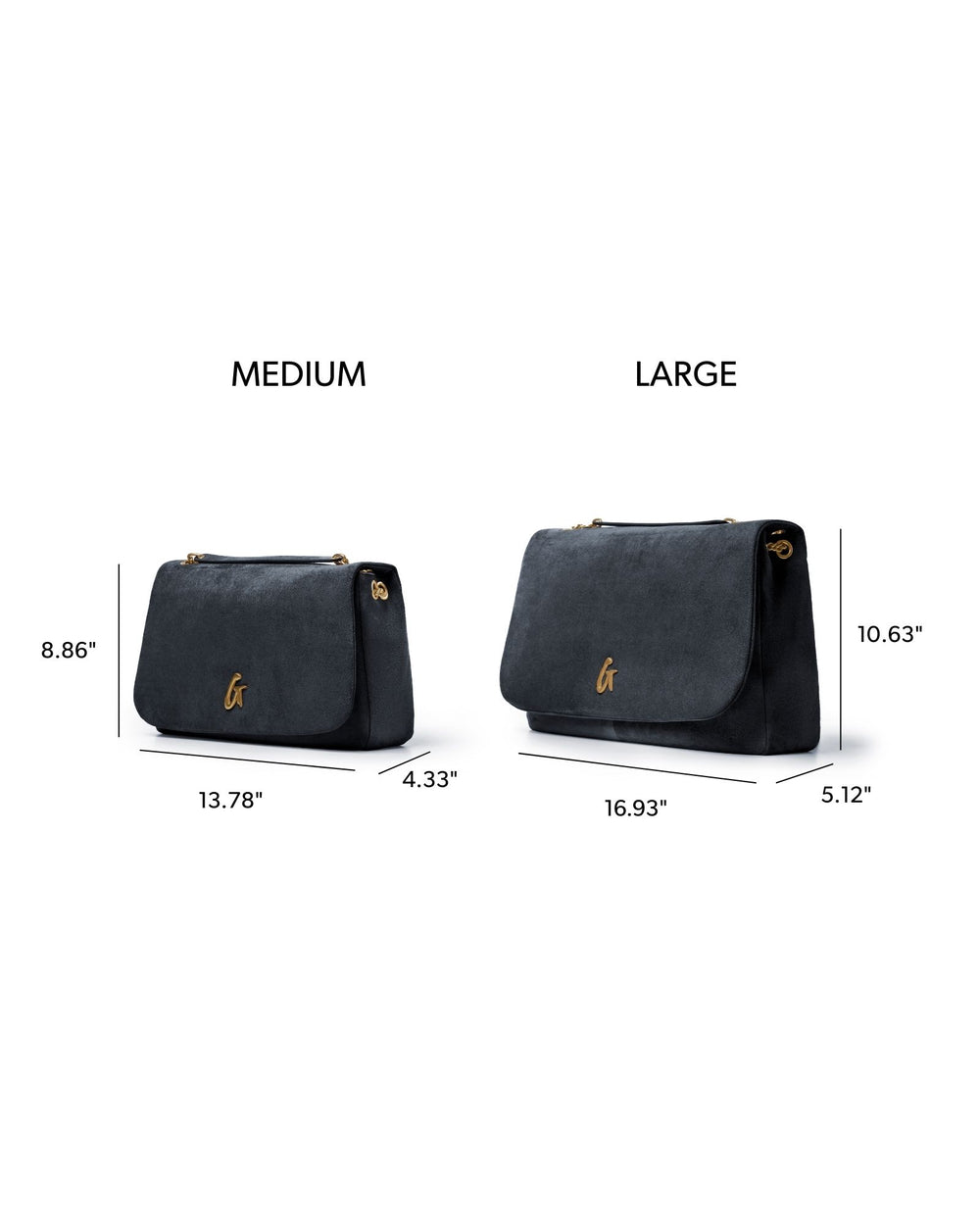 Medium Vegan Suede Flap Bag - Black